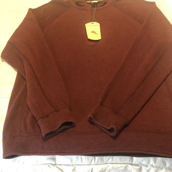 Men’sTommy Bahama Reversible three quarter zip sweater,Medium,Burgundy and Brown - Picture 3 of 12